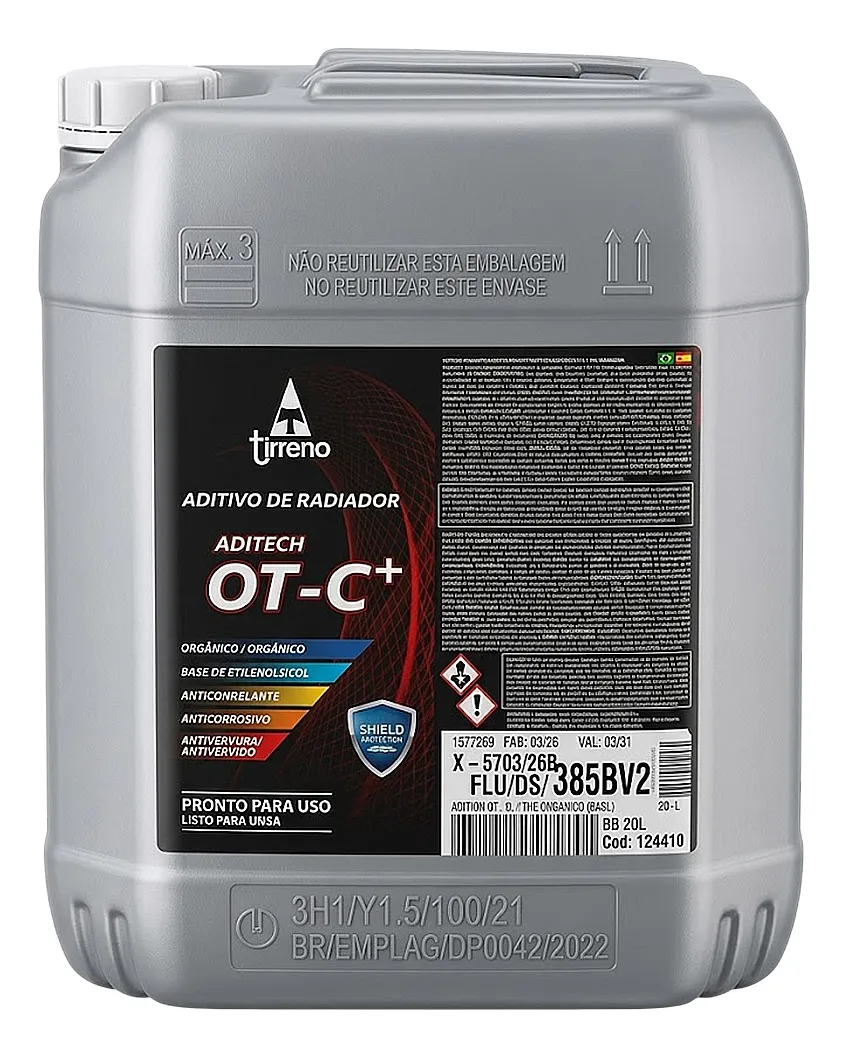 Aditivo para Radiador Tirreno Aditech Organic OT-C+ Pronto para Uso 20L