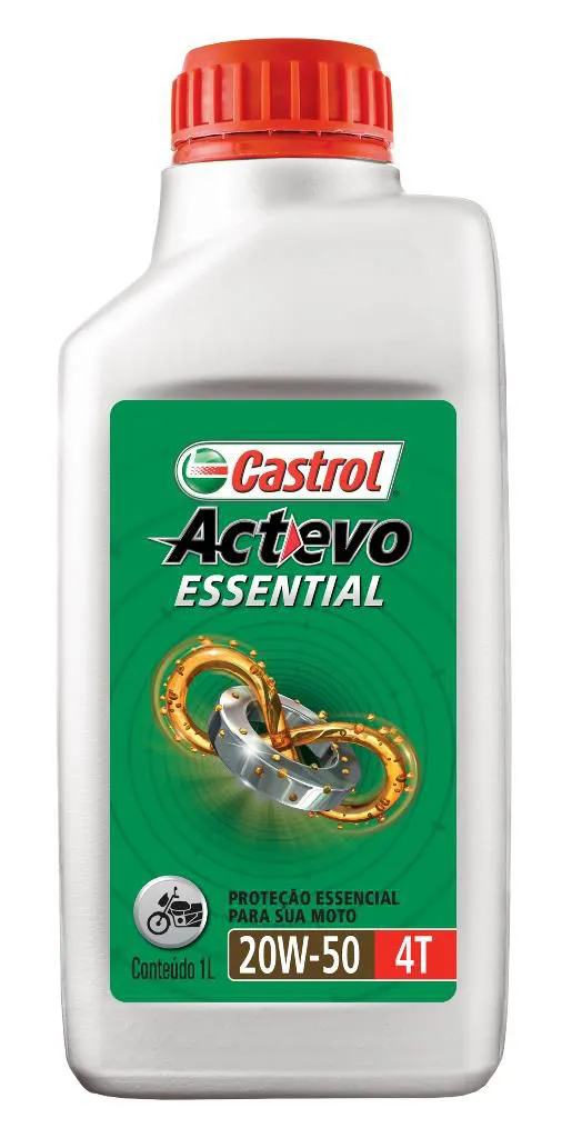 Óleo de Motor Moto 4T Castrol 20W50 Actevo Essencial Jaso MA Api SL Mineral 1L