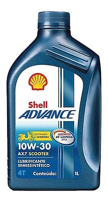 Óleo de Motor Shell 10W30 Advance AX7 Scooter Moto 4T API SM Semissintético 1L