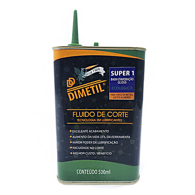 Óleo Industrial Dimetil Super 1 Fluido de Corte Todos os Metais menos Aluminio 500ML