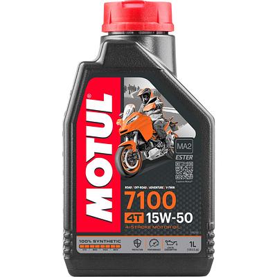 Óleo de Motor Motul 15W50 7100 Moto 4T API Ma2 Sintético 1L
