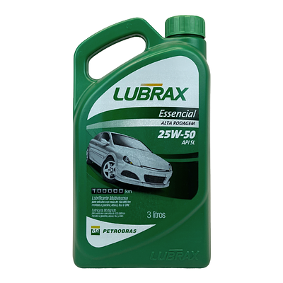 Óleo de Motor Lubrax 25W50 Essencial Alta Rodagem Api SL Mineral 3L