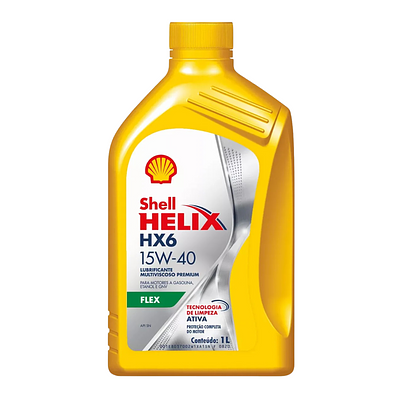 Óleo de Motor Shell 15W40 Helix HX6 Api SN Semissintético 1L