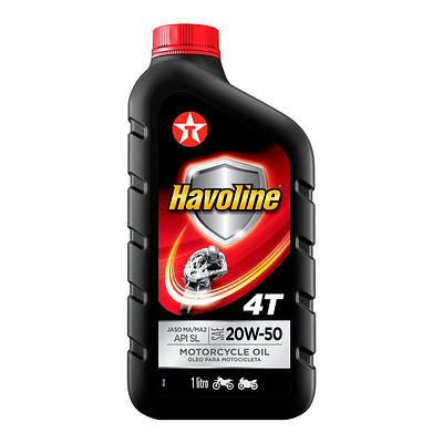 Óleo de Motor Moto 4T Texaco 20W50 Havoline Jaso MA2 Api SL Mineral 1L