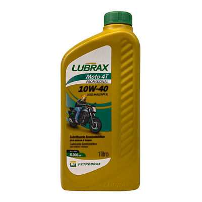 Óleo de Motor Lubrax 10W40 Moto Pro 4T Jaso MA2 API SL Semissintético 1L