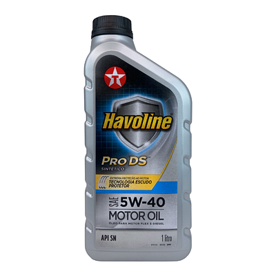 Óleo de Motor Texaco 5W40 Havoline Pro DS Ultra 502.00 505.00 Api SN Sintético 1L
