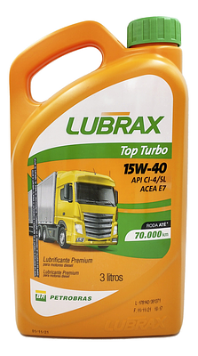 Óleo de Motor Diesel Lubrax 15W40 Top Turbo API CI-4/SL Mineral 3L