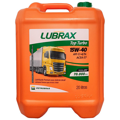 Óleo de Motor Diesel Lubrax 15W40 Top Turbo API CI-4/SL Mineral 20L