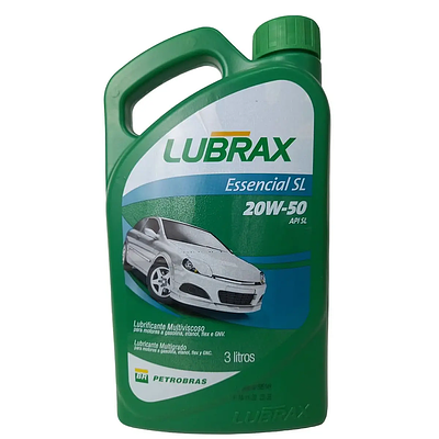 Óleo de Motor Lubrax 20W50 Essencial API SL Mineral 3L