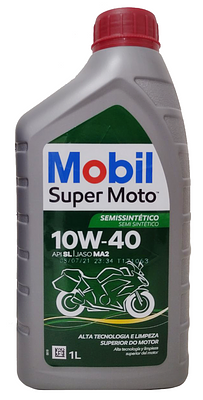 Óleo de Motor 4T Mobil 10W40 Super Moto MX Jaso MA2 Api SL Semissintético 1L