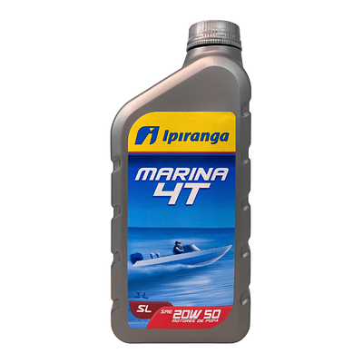 Óleo de Motor Ipiranga 20W50 4t Marina Motores de Popa API Sl Mineral 1L
