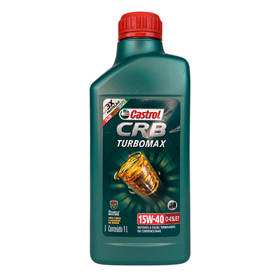Óleo de Motor Diesel Castrol 15W40 CRB Turbomax API CI-4/SL Mineral 1L