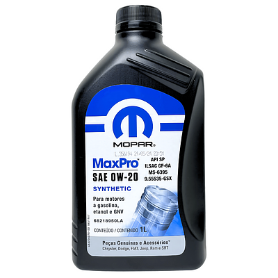 Óleo para Motor Mopar 0w20 MaxPro Api SP Sintético 1L