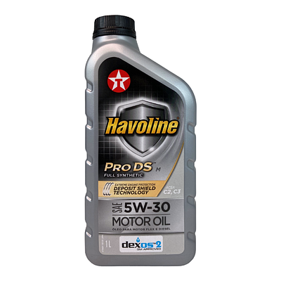 Óleo de Motor Diesel Texaco 5W30 Havoline Pro DS M Ultra Dexos 2 API C2/C3 Sn Sintético 1L