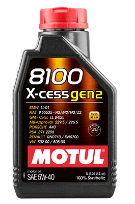 Óleo de Motor Motul 5W40 8100 X-CESS Api SN Sintético 1L