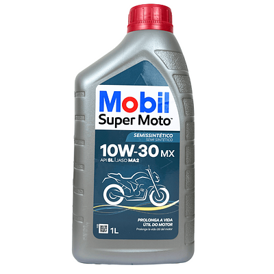 Óleo de Motor 4T Mobil 10W30 Super Moto MX Jaso MA2 Api SL Semissintético 1L