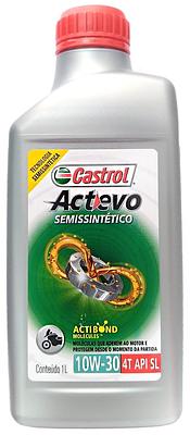 Óleo de Motor Moto 4T Castrol 10W30 Actevo Extra Jaso MA2 Api SL Semissintético 1L