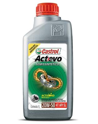 Óleo de Motor Moto 4T Castrol 20W50 Actevo Extra Jaso MA2 Api SL Semissintético 1L