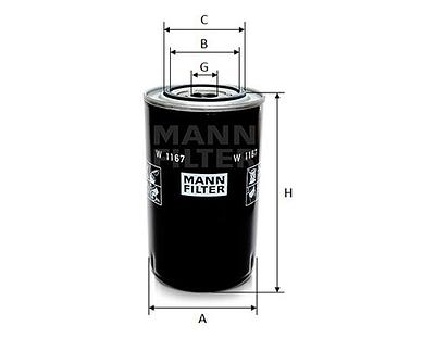 Filtro de Óleo Mann W1167
