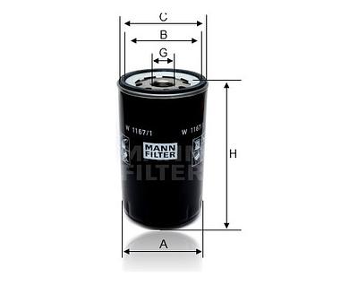 Filtro Hidráulico Mann W1167/1