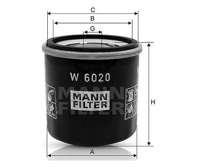 Filtro de Óleo Mann W6020
