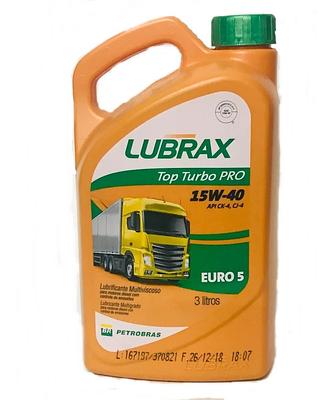 Óleo de Motor Diesel Lubrax 15W40 Tpo Turbo Pro API Ck-4/ACEA E9-16 Mineral 3L