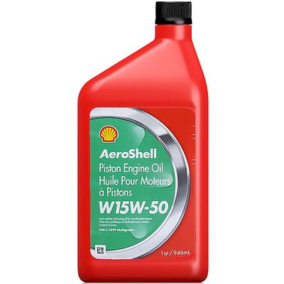 Óleo de Motor de Aeronave Aeroshell Pistão W15-50 SAE J-1899 Grade Multigrade 946ml = 1usq